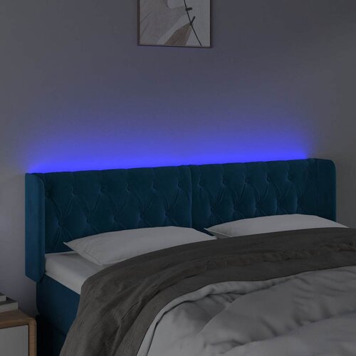  LED uzglavlje tamnoplavo 163x16x78/88 cm bar&amp;scaron;unasto Slike