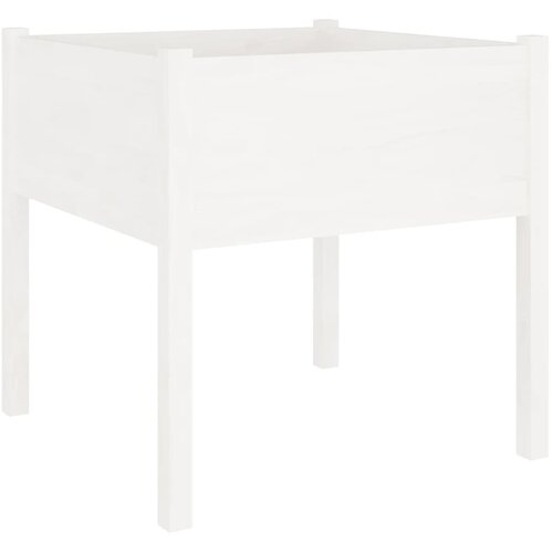  Vrtne sadilice 2 kom bijele 70 x 70 x 70 cm od masivne borovine Slike