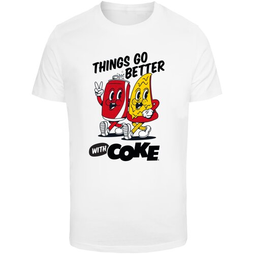 Merchcode Men's T-shirt Things Go Better with Coke white Cene