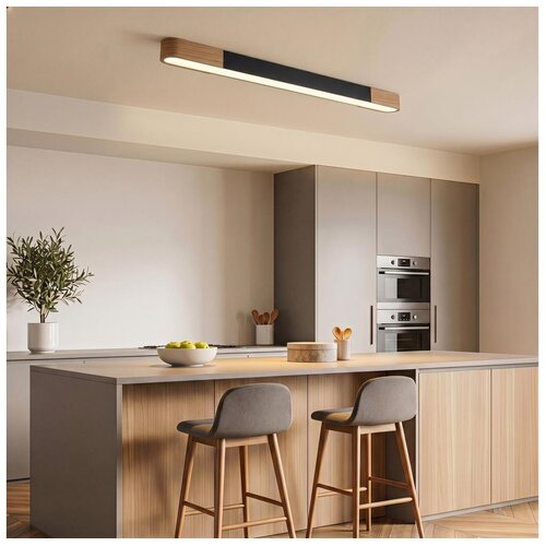 Brilagi LED plafonsko svetlo GARDALINE LED/100W/230V 120 cm hrast/crna Slike