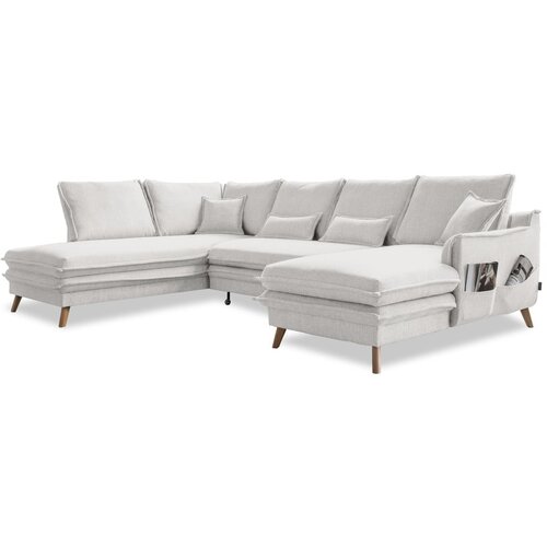 Miuform Bež sklopiva kutna garnitura (s lijevim kutom/u obliku slova "U") – Cene