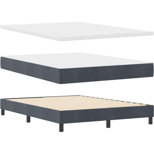 vidaXL Vzmetnica z okvirjem v temno sivi barvi 140x200 cm iz žameta Cene