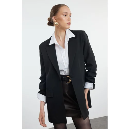 Trendyol Black Oversize Lined Blazer Jacket