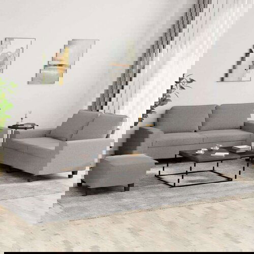  3-dijelni set sofa smeđesivi od tkanine Slike