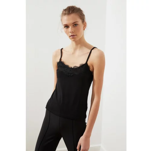 Trendyol Black Lace Detailed Knitted Singlet