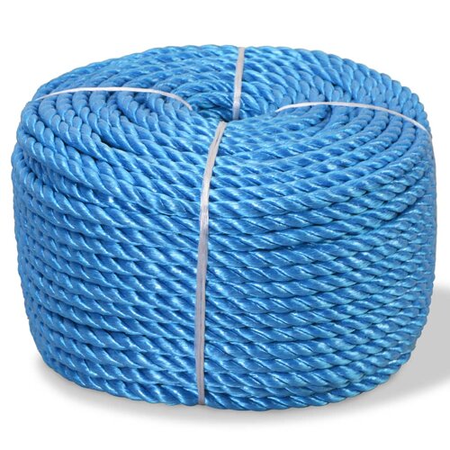 VidaXL Zvita vrv polipropilen 16 mm 100 m modra Slike