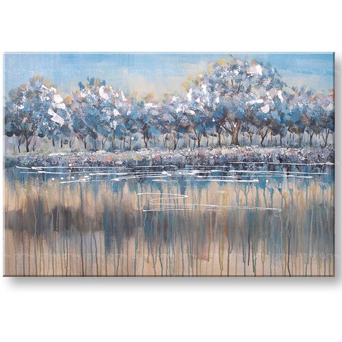  Slikana slika na platnu drveće  90x60 cm Cene