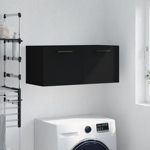 VidaXL Stenska omarica črno 80x36,5x35 cm inženirski les Slike