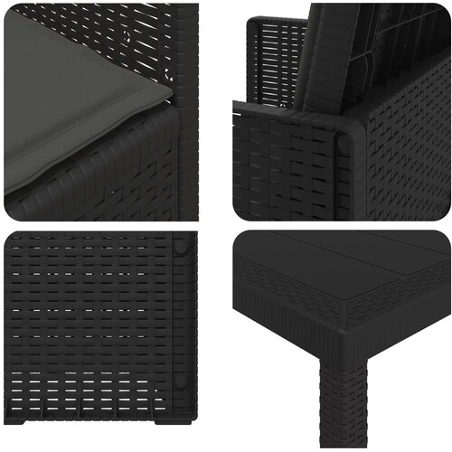  Vrtni set za objed s jastukom 7 pcs Antracit PP Slike