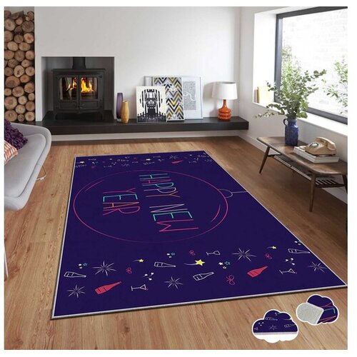 Conceptum Hypnose Tepih sa novogodi&scaron;njim motivima Asr-Crpt-78, Pravougaoni, 100 x 180 cm, Plavi Cijene