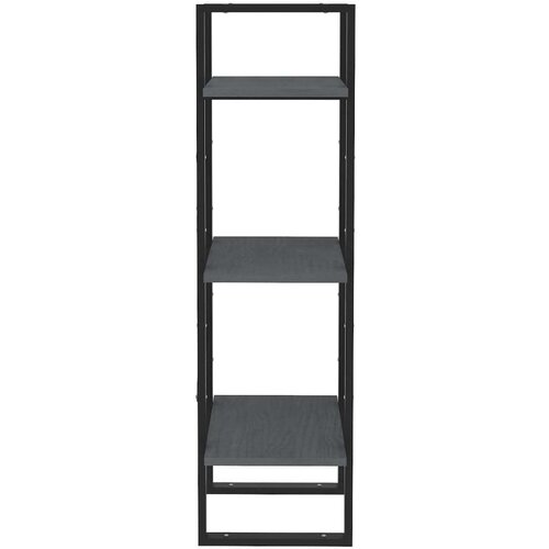VidaXL Knjižna omara 3-nadstropna siva 40x30x105 cm trdna borovina Slike
