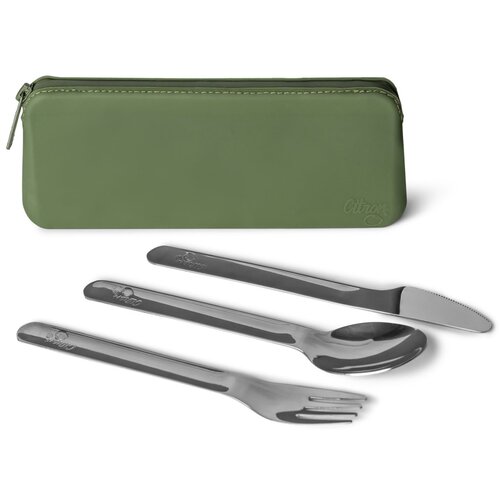 Citron ostali pribor za hranjenje Pribor za jelo od nehrđajućeg čelika s torbicom Green 2023_SS_Cutlery_Pouch_Green Cijene
