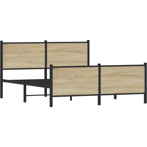 vidaXL kovinski posteljni okvir z vzglavjem in vznožjem 137x190 cm, (21322358) Cene