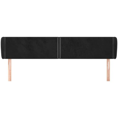 Uzglavlje s u&amp;scaron;ima crni 203x23x78/88 cm bar&amp;scaron;unasti Slike