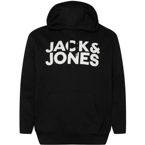 Jack & Jones Plus Sweater majica 'Ecorp' crna / bijela