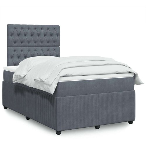  Krevet box spring s madracem tamnosivi 120 x 190 cm baršun Cene