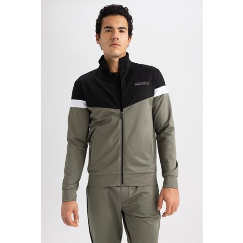 Defacto Fit Slim Fit Skuba Diving Fabric Zippered Sweatshirt Slike