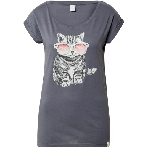 Iriedaily Majica 'Cat' antracit / temno roza / črna / bela