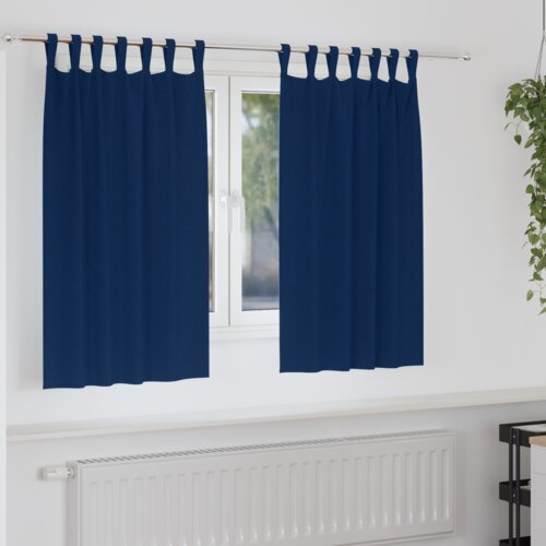 vidaXL Zavjese sa zavjesama 2 pcs Tamno plava Poliester Cijene