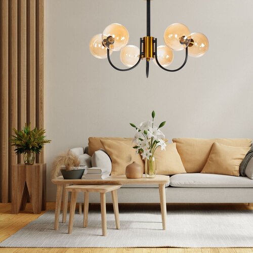 Toolight viseća staklena stropna svjetiljka APP1120-6CP gold Slike