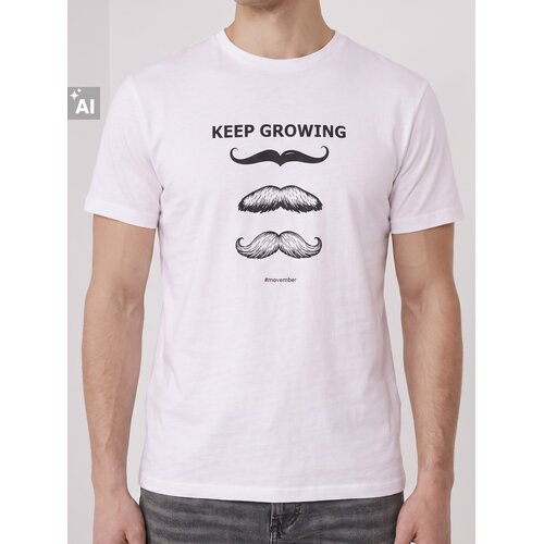 Sinsay Pamučna majica kratkih rukava s printom brkova za Movember Slike