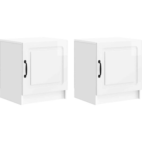  Nočna omarica 2 pcs Bela visok sijaj 43 x 34,5 x 47 cm, (5000210031) Cene