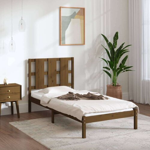  Posteljni okvir medeno rjav iz trdne borovine 100x200 cm, (20684499) Slike
