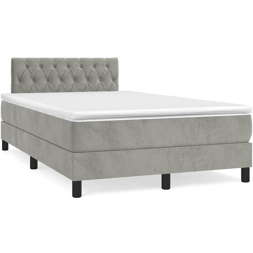  box spring s madracem LED svjetlosivi 120x190 cm tkanina Cijene