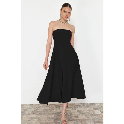 Trendyol Black A-Cut Woven Elegant Evening Dress