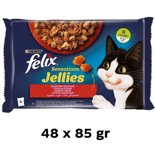 Felix Vlažna hrana za mačke, Meso Sensation MPK, 48x85g Slike