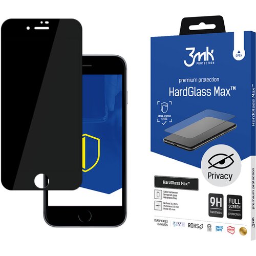 3mk APPLE IPHONE 8 BLACK - HARDGLASS MAX PRIVACY, (22000219) Slike