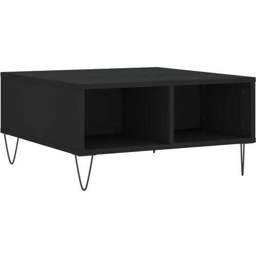 Maison Chic Klubska mizica - kavna mizica - Nizka mizica črna 60x60x30 cm inženirski les, (21754814) Cene