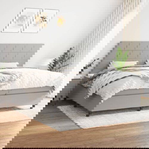 The Living Store Box spring postelja z vzmetnico svetlo siva 200x200 cm blago - Box Spring Postelja, (21503509) Slike
