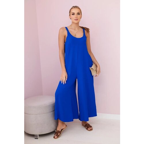 Kesi Webbing jumpsuit with wide legs cornflower blue Slike