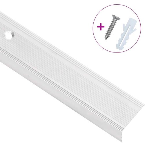  Rubnjaci za stepenice L-oblika 5 kom aluminijski 100 cm srebrni Slike