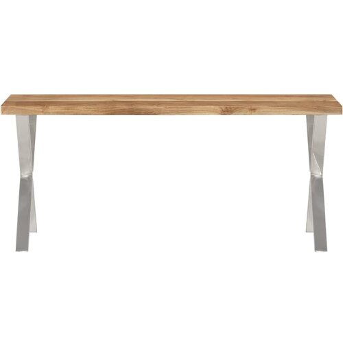  Klupa sa živim rubom 105 cm od masivnog bagremovog drva Slike