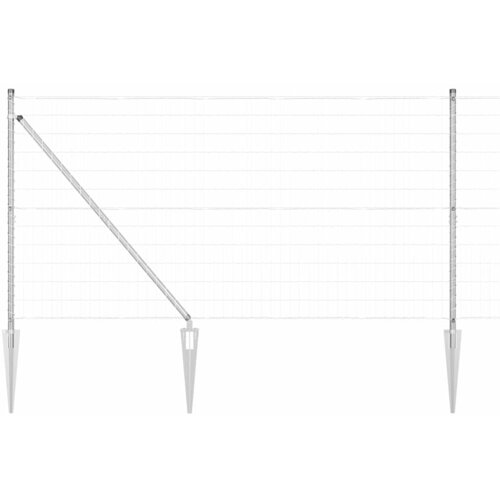 vidaXL Evropska Ograja s 13 klinastimi stebri 1.2x25 m Cinkano jeklo Cene