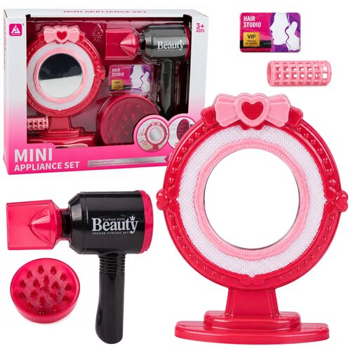 Hair Styling Set dryer Mirror Lights Sounds Accessories Cene