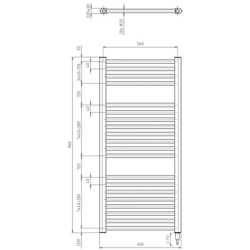 Aqualine kupatilski električni radijator direct-e 400W 96x60 cm mat crne boje Slike
