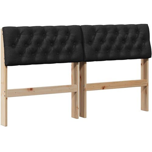 vidaXL Tapecirano vzglavje Črna 140 cm Masivno borovo les, (5000108828) Cene