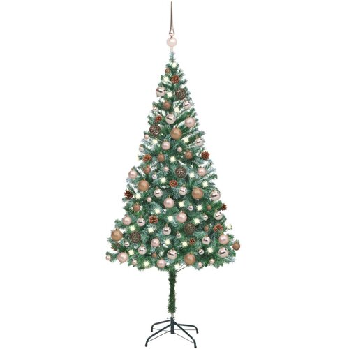 vidaXL umetna novoletna jelka z led lučkami, bučkami in storži 180 cm, (20671087) Cene