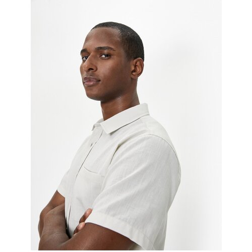 Koton Short Sleeve Shirt Slim Fit Classic Collar Buttoned Pocket Detailed Slike