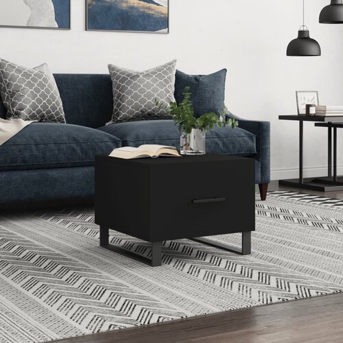 vidaXL Klubska mizica črna 50x50x40 cm inženirski les Cene