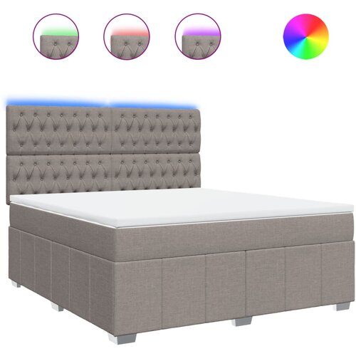 vidaXL Box spring postelja z vzmetnico taupe 180x200 cm blago, (21307754) Cene
