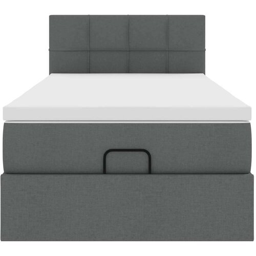 VidaXL otomanski okvir kreveta s madraca tamnosivi 80x200cm od tkanine Slike