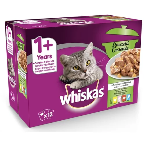 Whiskas Casserole vrečka mešani izbor, 12 x 85 g, hrana za mačke