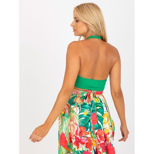 Fashion Hunters RUE PARIS green backless ribbed top Slike