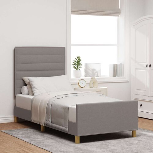  Postelja Taupe 90x190 cm Tkanina, (22049164) Slike