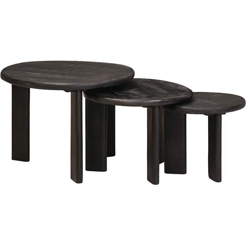 Stolovi za kavu na sklapanje 3 pcs Bijelo Čvrsto drvo manga Cene