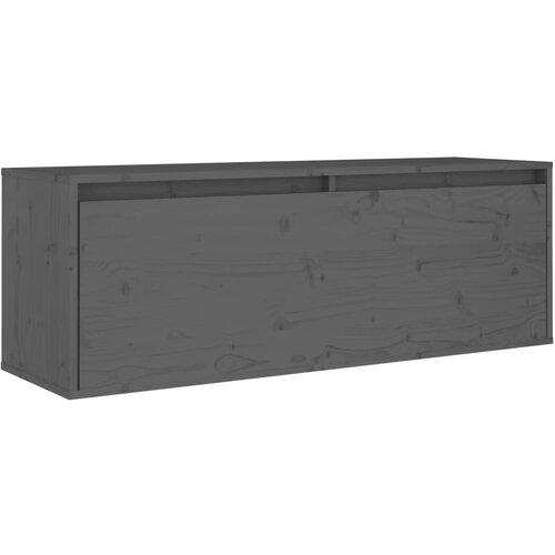 vidaXL Stenska omarica siva 100x30x35 cm trdna borovina, (20740507) Cene